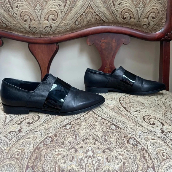 Barneys New York Women’s Black Leather Strap Loafers Flats Size 7 Made in Italy - Picture 8 of 12